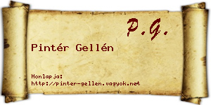 Pintér Gellén névjegykártya